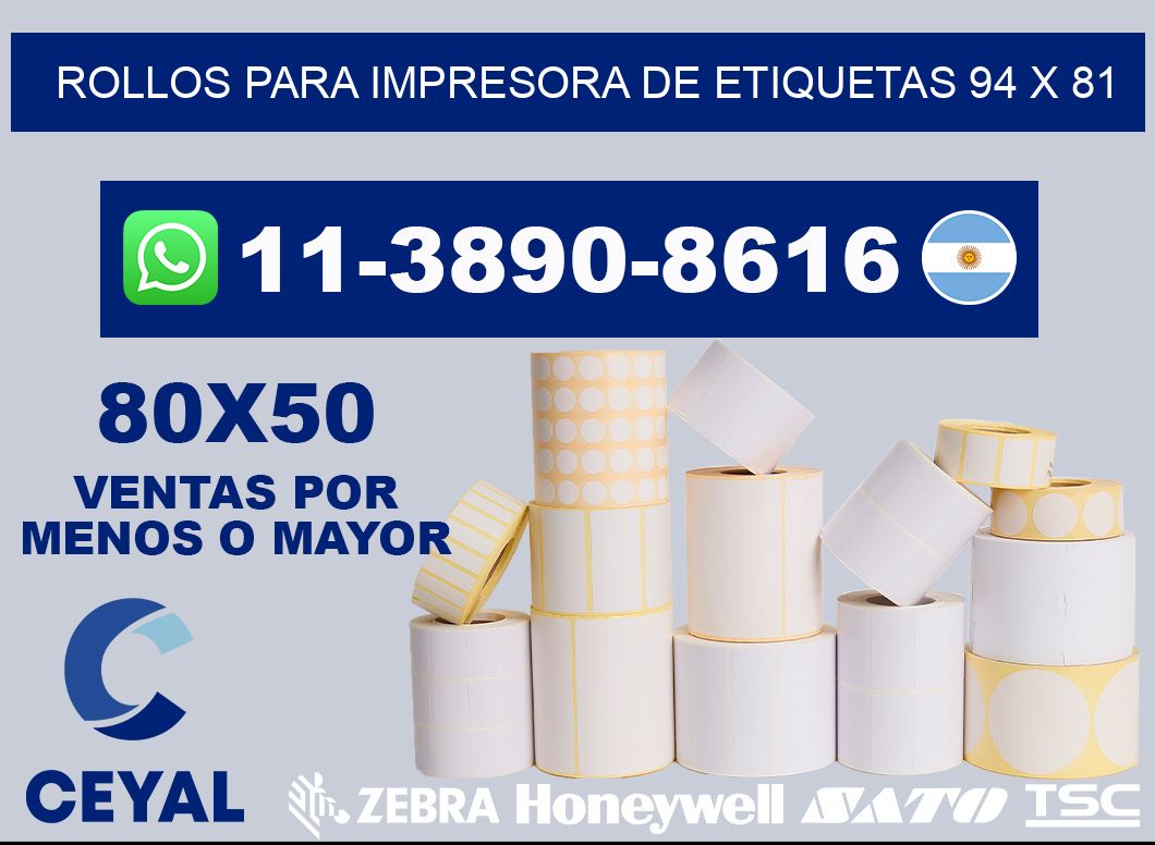 rollos para impresora de etiquetas 94 x 81