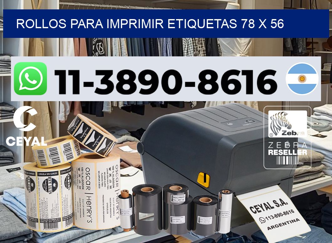 rollos para imprimir etiquetas 78 x 56