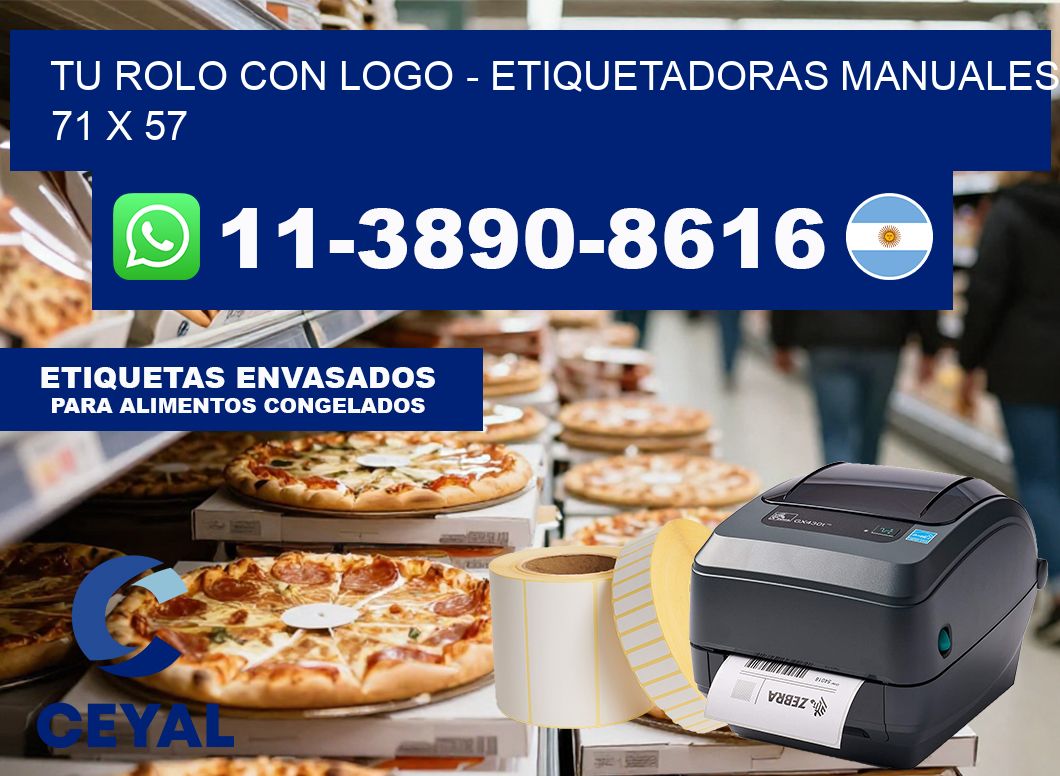 tu rolo con logo – Etiquetadoras Manuales  71 x 57
