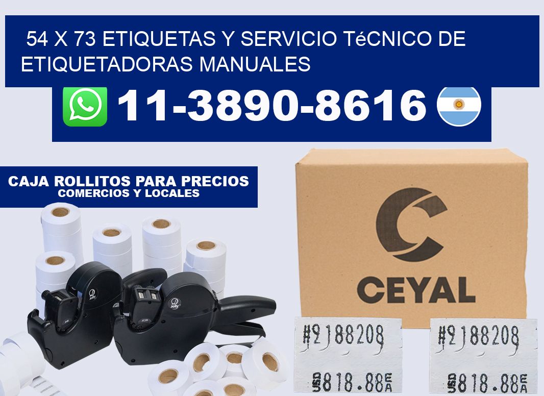 54 x 73 etiquetas y servicio técnico de etiquetadoras manuales