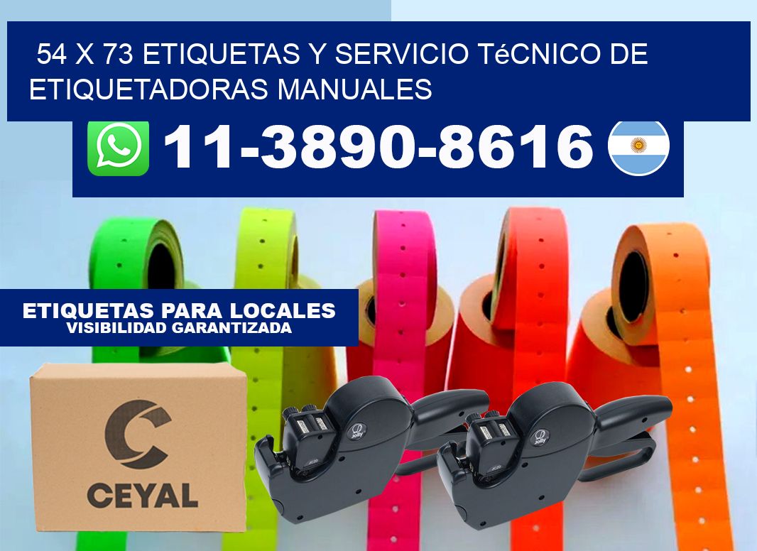 54 x 73 etiquetas y servicio técnico de etiquetadoras manuales