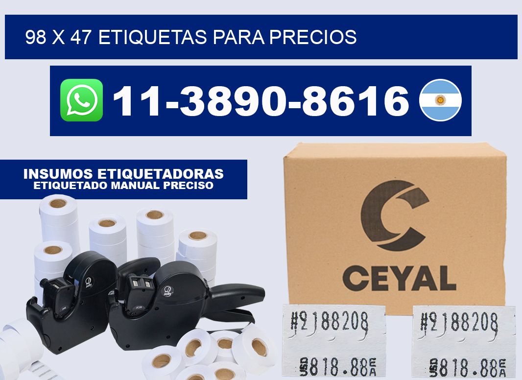 98 x 47 etiquetas para precios