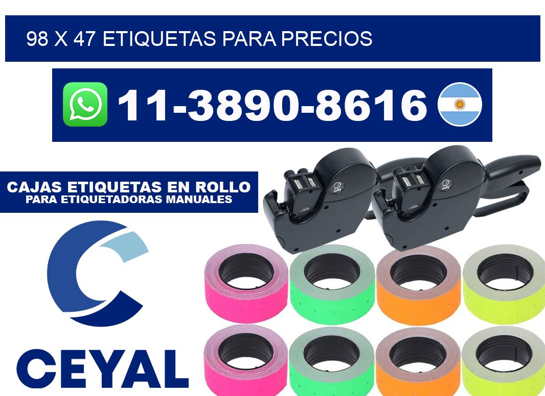 98 x 47 etiquetas para precios
