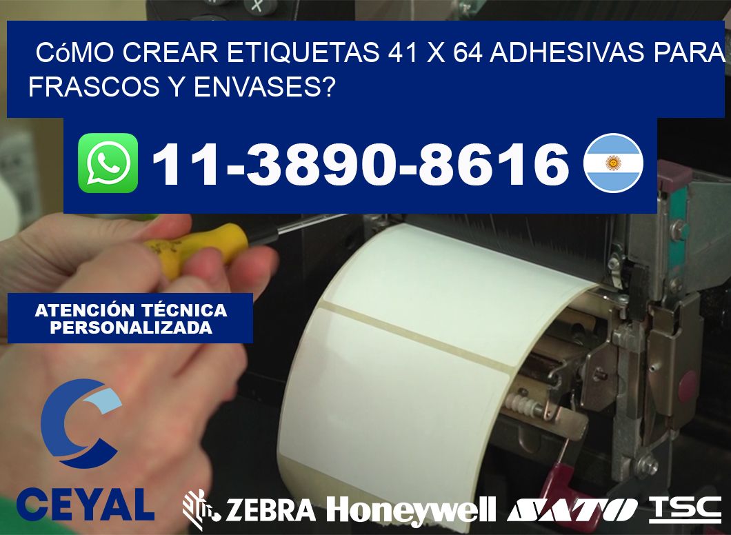 Cómo crear etiquetas 41 x 64 adhesivas para frascos y envases?