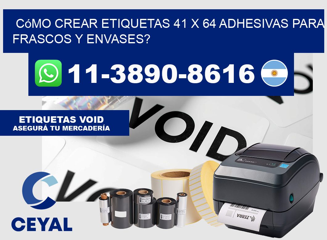 Cómo crear etiquetas 41 x 64 adhesivas para frascos y envases?
