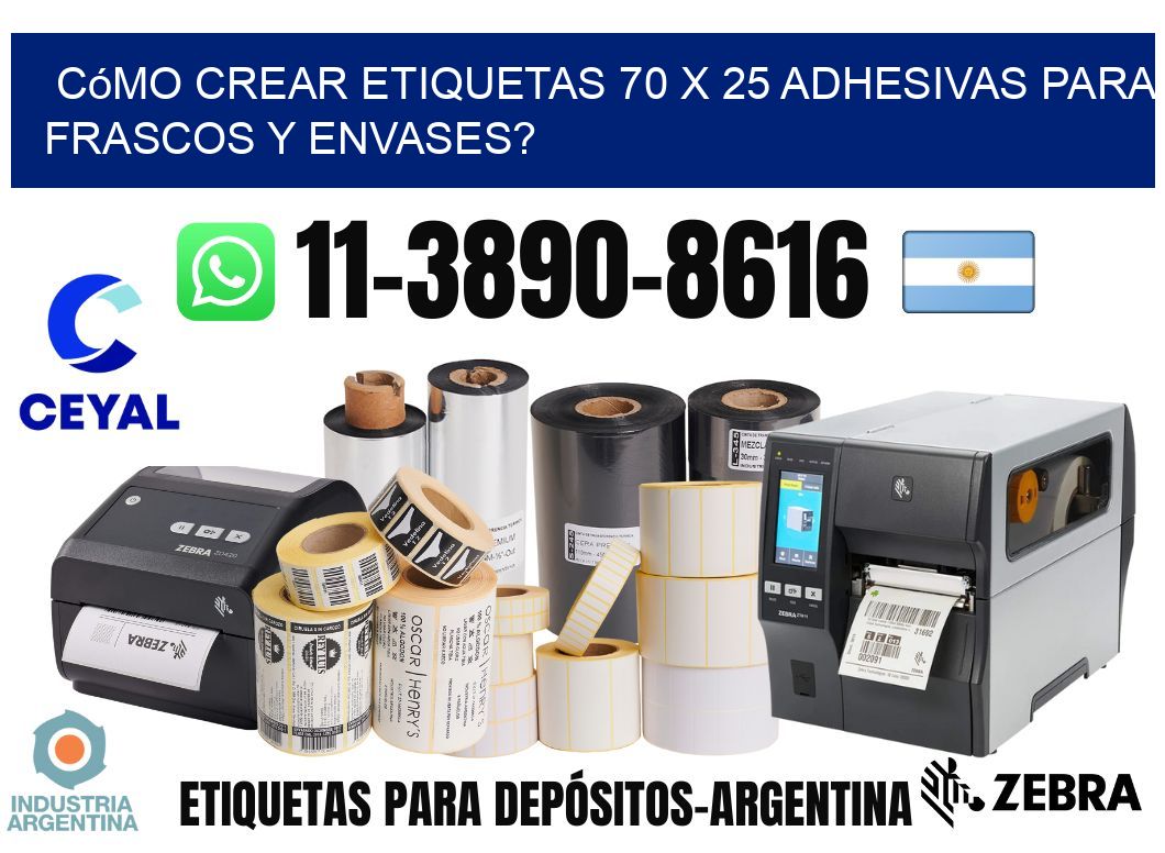 Cómo crear etiquetas 70 x 25 adhesivas para frascos y envases?
