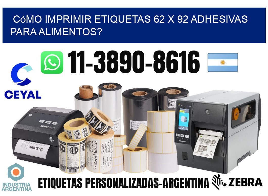 Cómo imprimir etiquetas 62 x 92 adhesivas para alimentos?