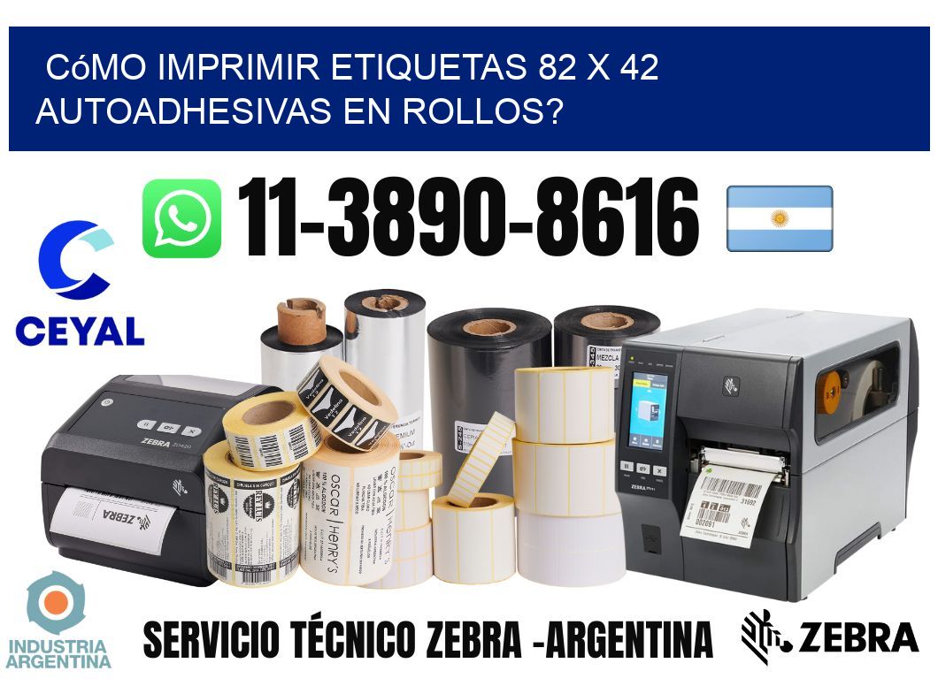 Cómo imprimir etiquetas 82 x 42 autoadhesivas en rollos?