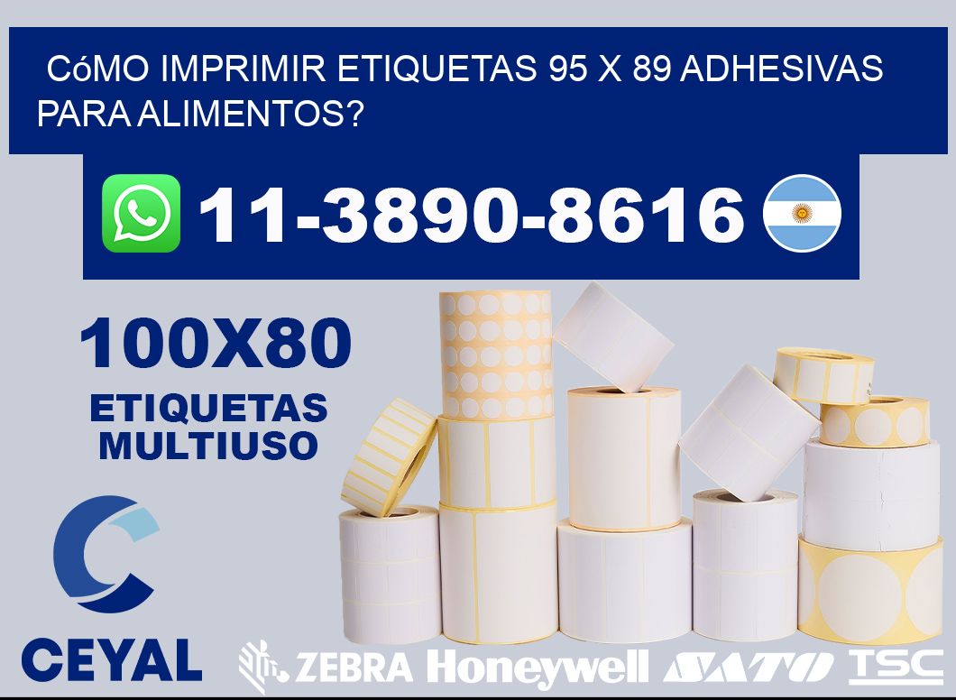 Cómo imprimir etiquetas 95 x 89 adhesivas para alimentos?