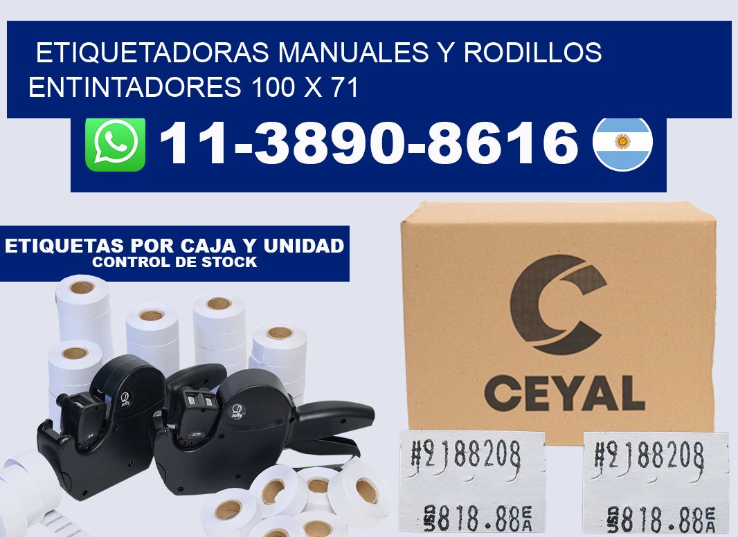 Etiquetadoras manuales y rodillos entintadores 100 x 71