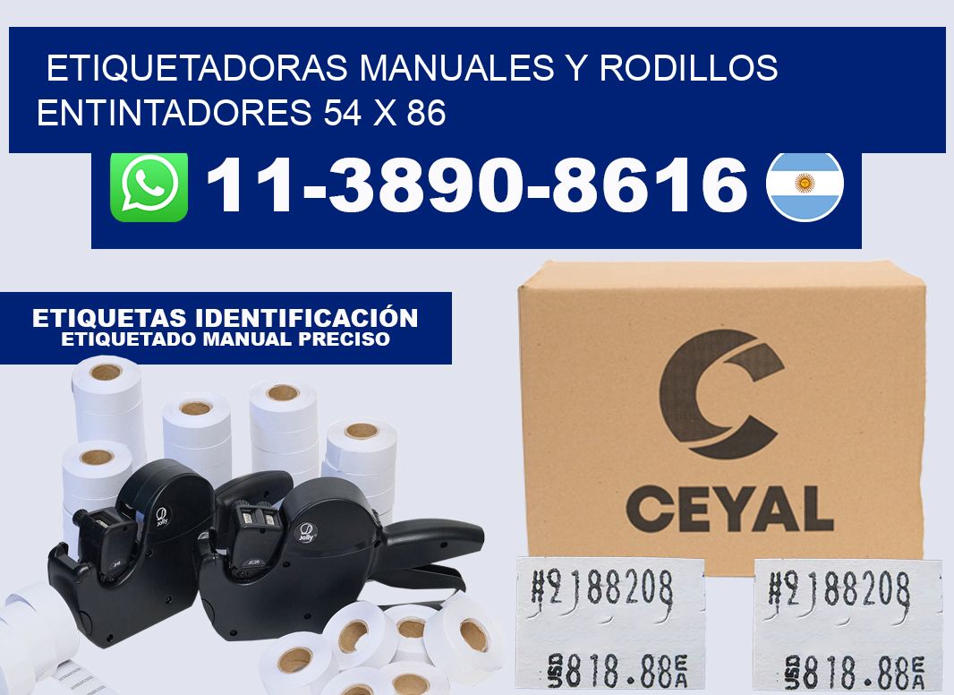 Etiquetadoras manuales y rodillos entintadores 54 x 86