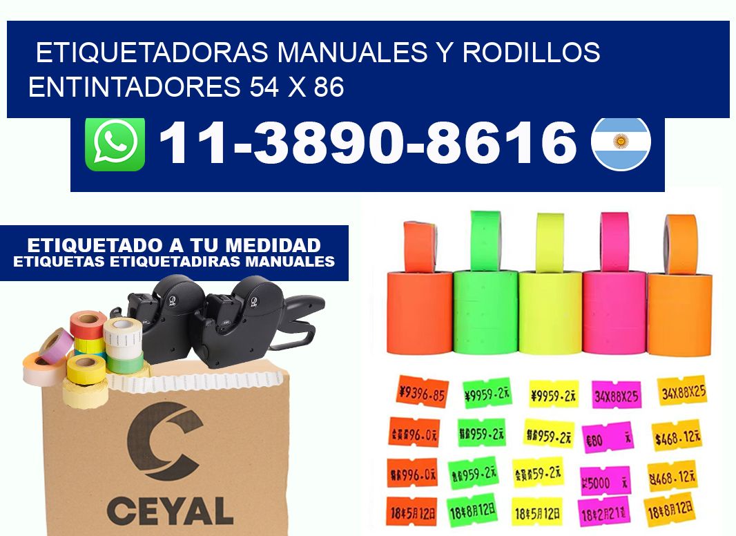 Etiquetadoras manuales y rodillos entintadores 54 x 86