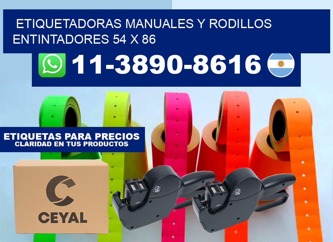 Etiquetadoras manuales y rodillos entintadores 54 x 86