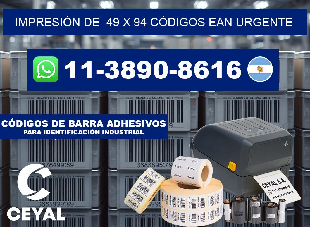 IMPRESIÓN DE  49 x 94 CÓDIGOS EAN URGENTE