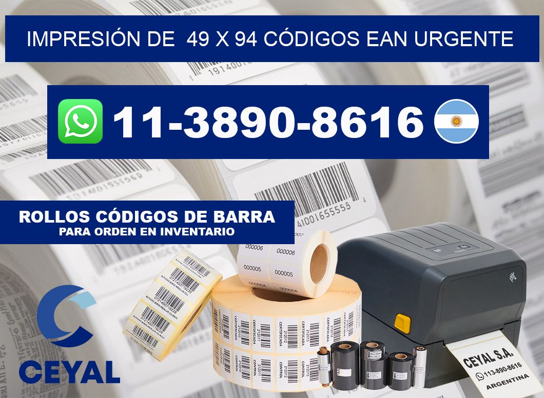 IMPRESIÓN DE  49 x 94 CÓDIGOS EAN URGENTE