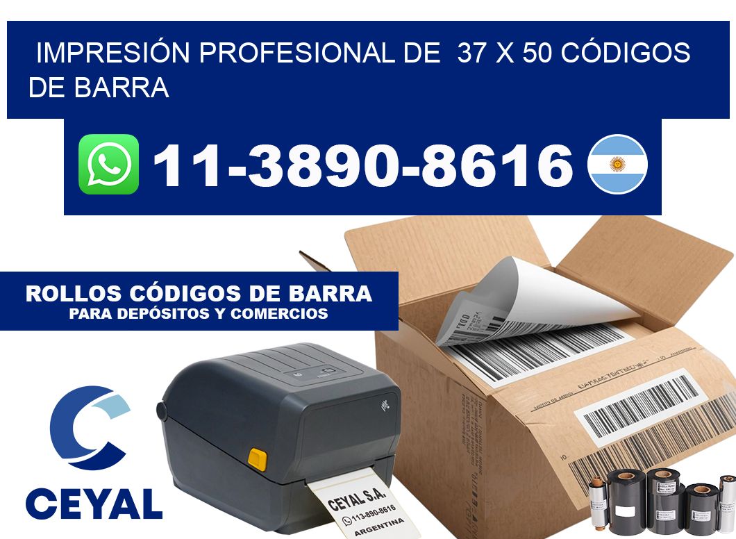 IMPRESIÓN PROFESIONAL DE  37 x 50 CÓDIGOS DE BARRA