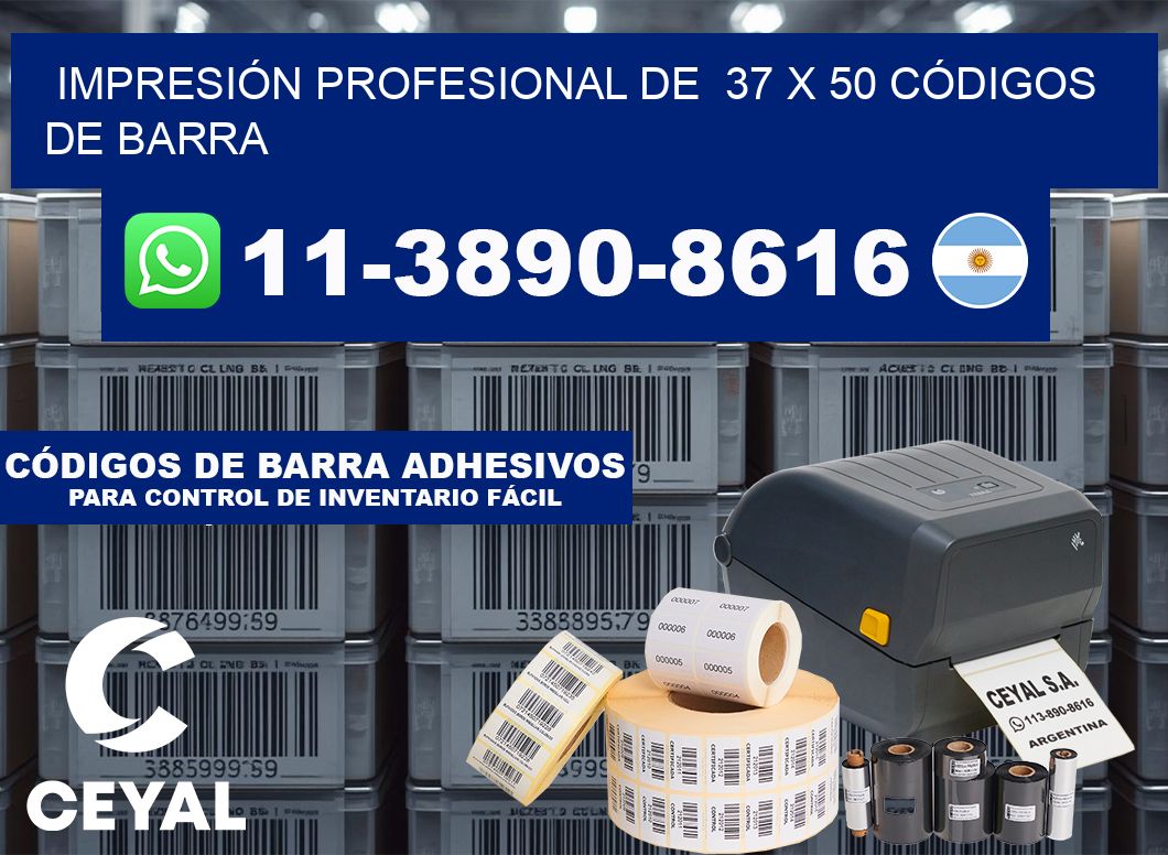 IMPRESIÓN PROFESIONAL DE  37 x 50 CÓDIGOS DE BARRA