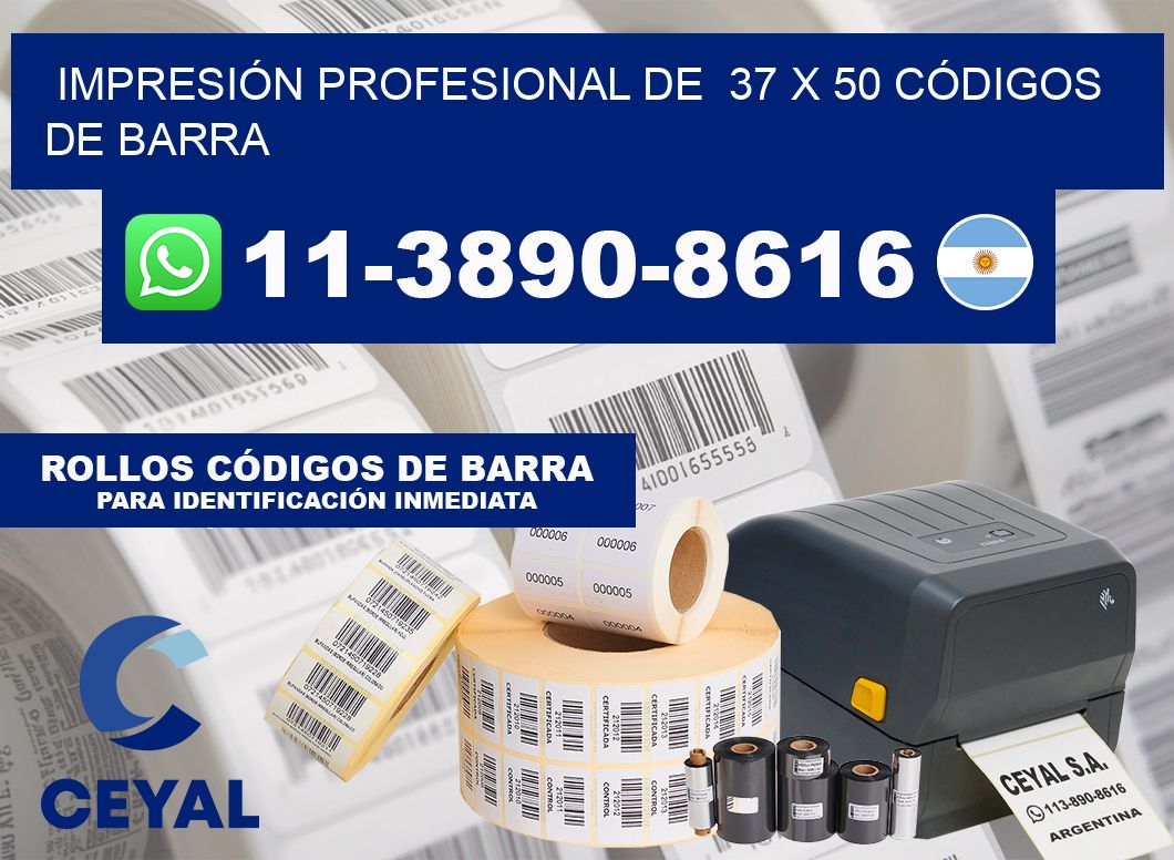 IMPRESIÓN PROFESIONAL DE  37 x 50 CÓDIGOS DE BARRA