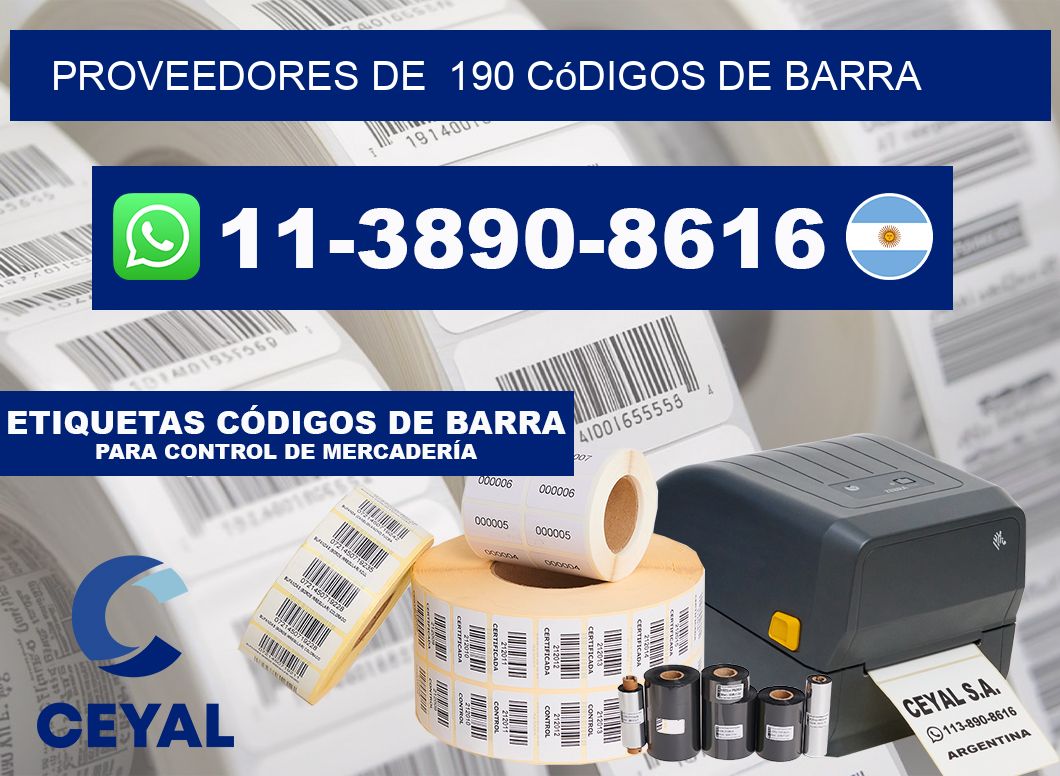 Proveedores de  190 códigos de barra