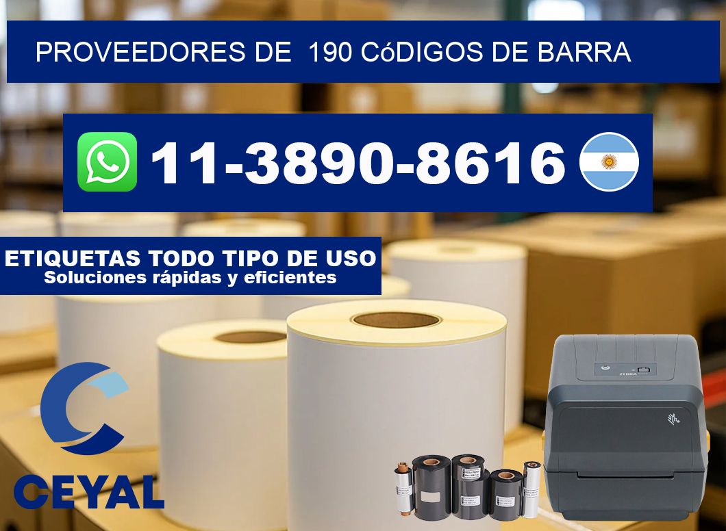 Proveedores de  190 códigos de barra