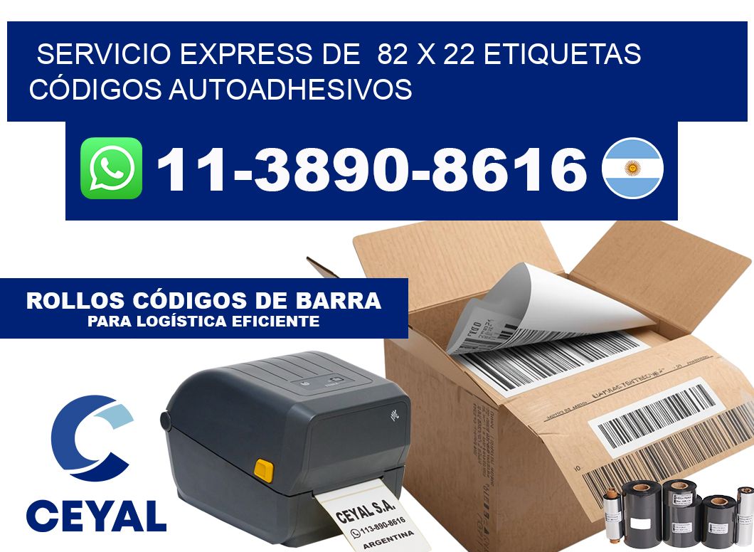 SERVICIO EXPRESS DE  82 x 22 ETIQUETAS CÓDIGOS AUTOADHESIVOS