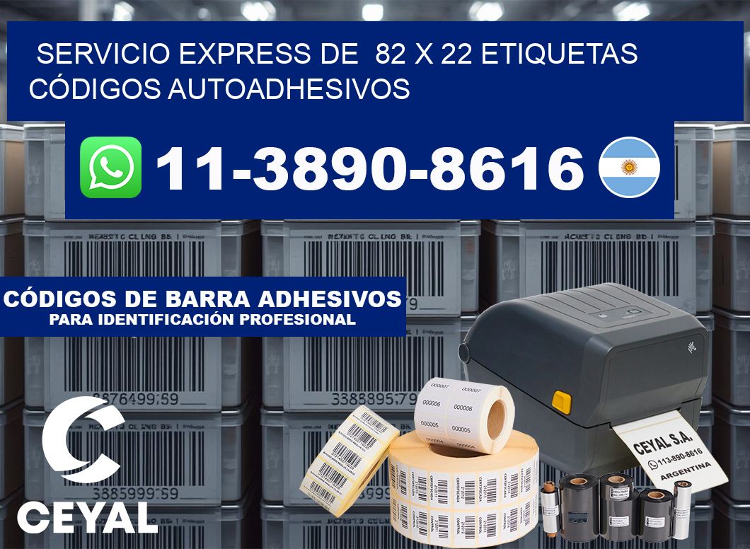 SERVICIO EXPRESS DE  82 x 22 ETIQUETAS CÓDIGOS AUTOADHESIVOS