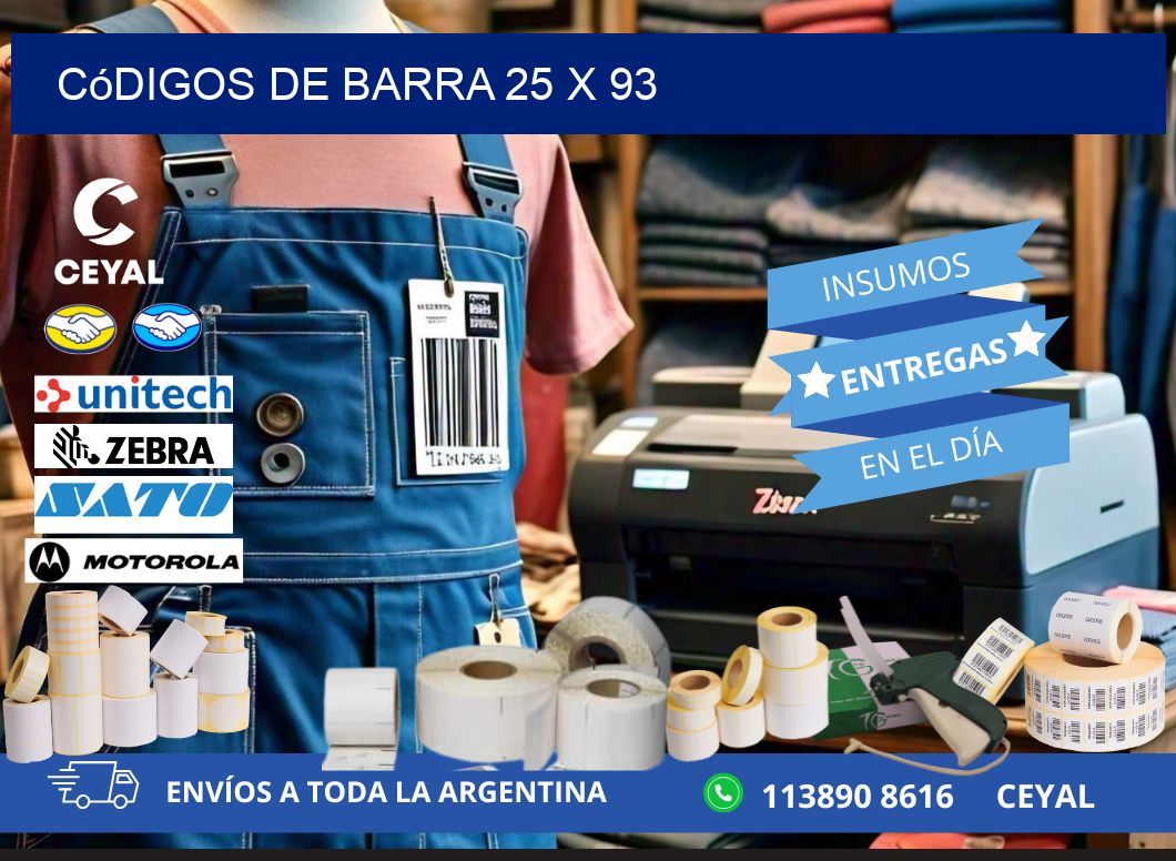 códigos de barra 25 x 93