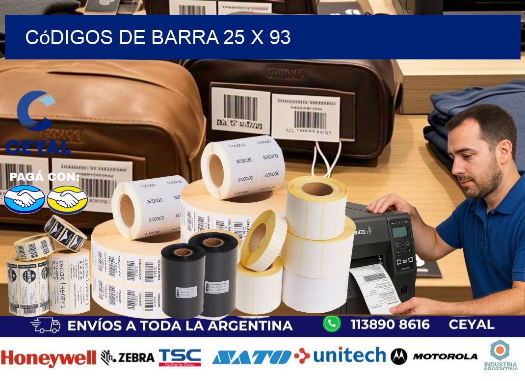 códigos de barra 25 x 93