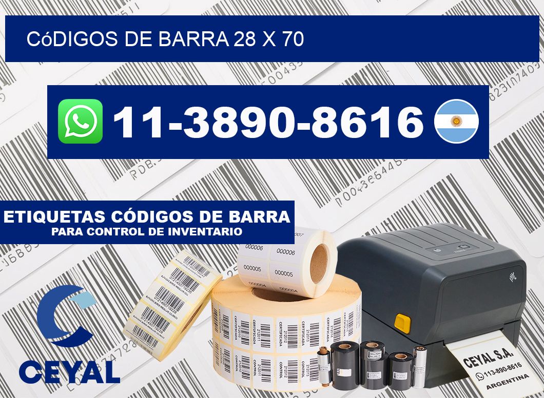 códigos de barra 28 x 70