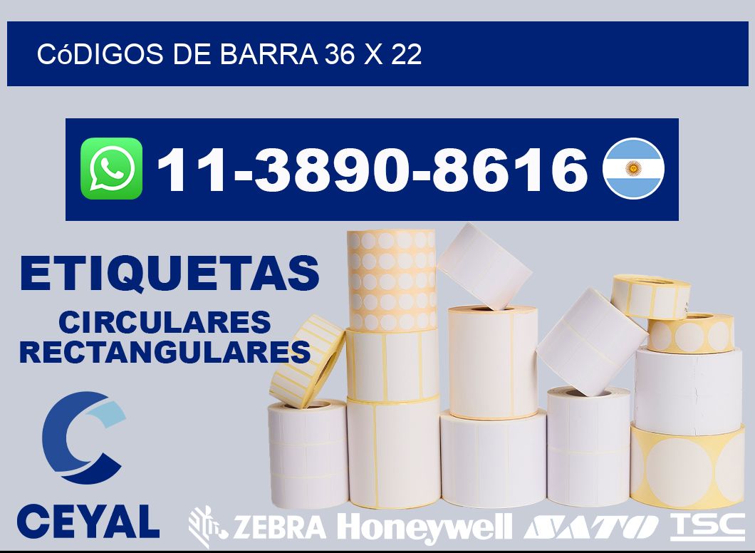 códigos de barra 36 x 22