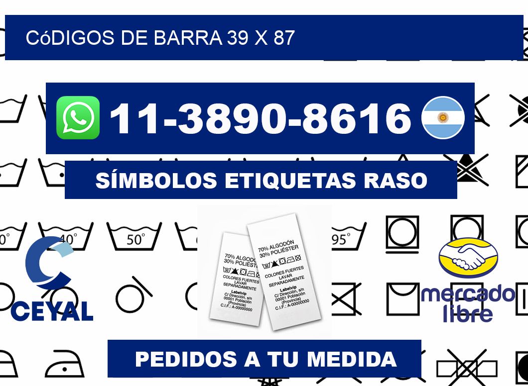 códigos de barra 39 x 87