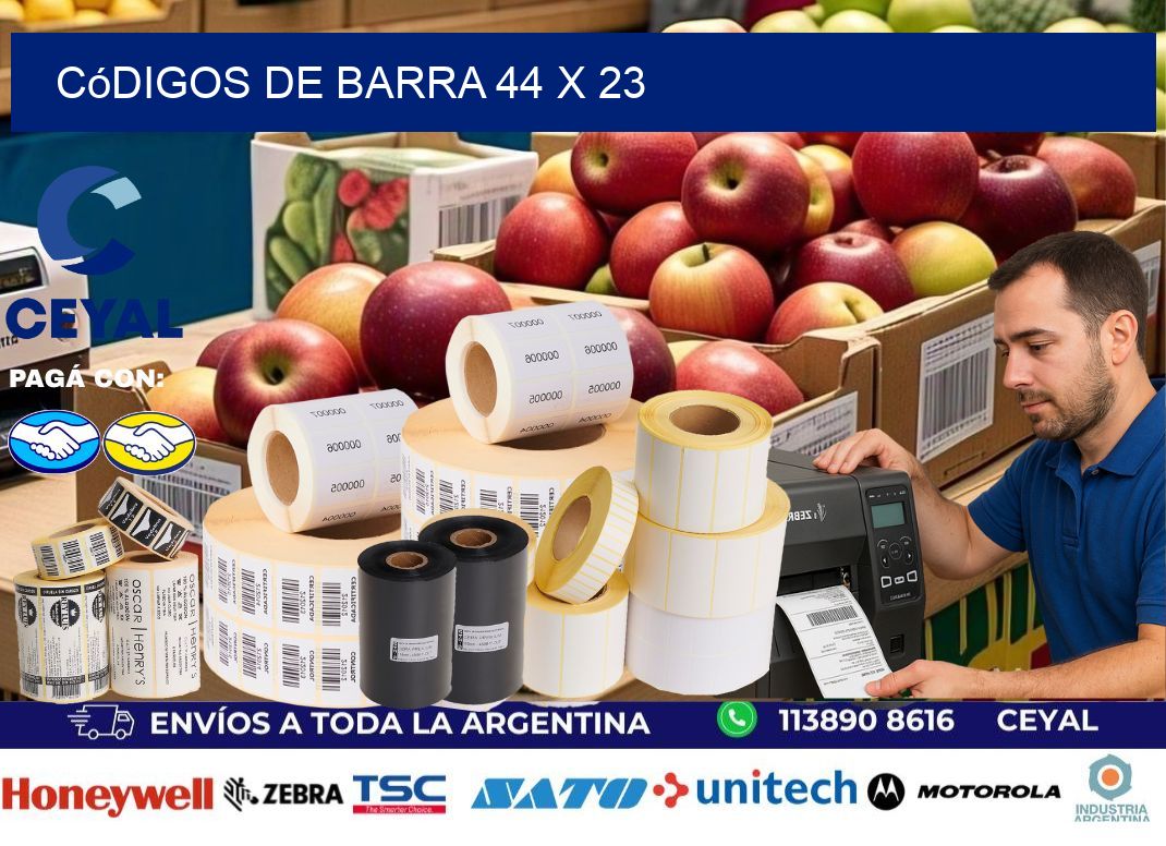 códigos de barra 44 x 23