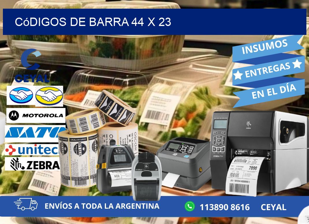 códigos de barra 44 x 23