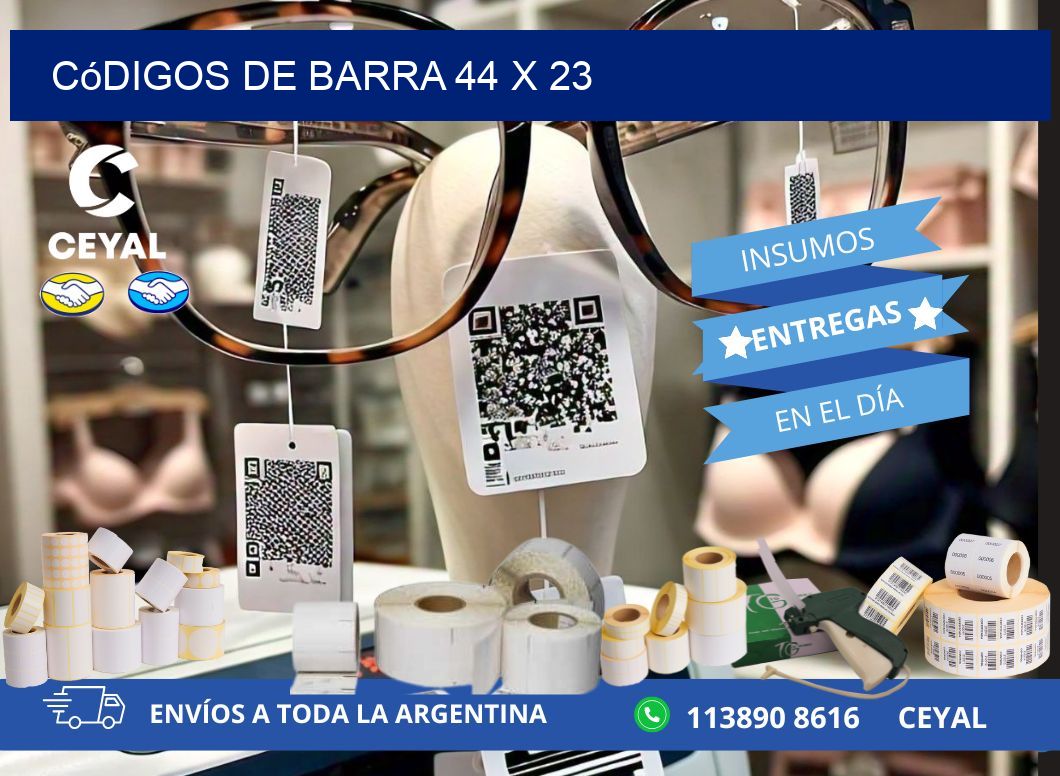 códigos de barra 44 x 23