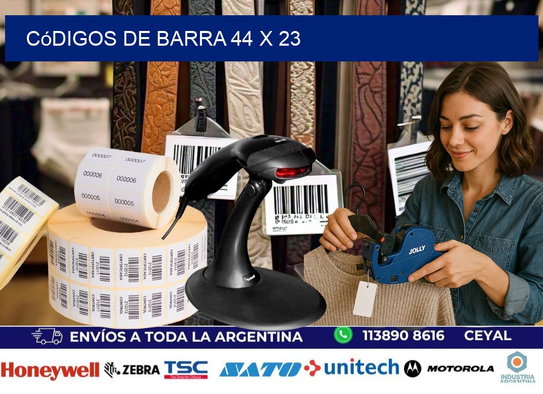 códigos de barra 44 x 23
