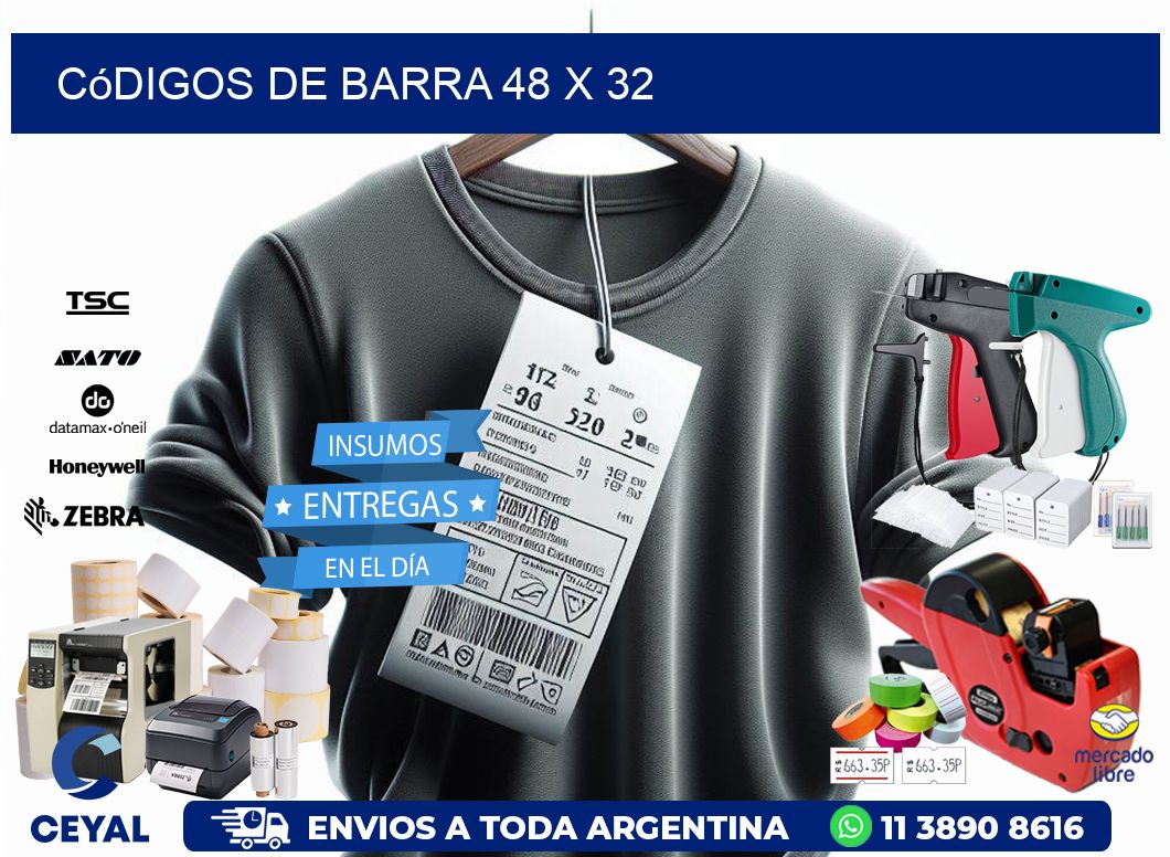 códigos de barra 48 x 32