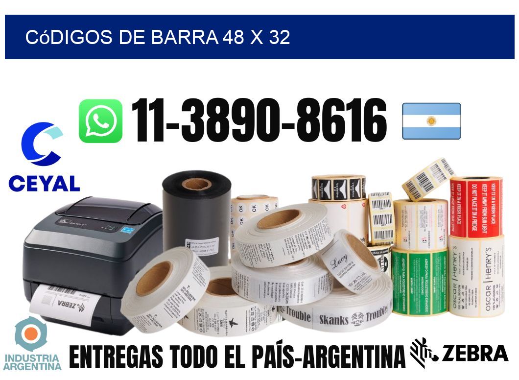 códigos de barra 48 x 32