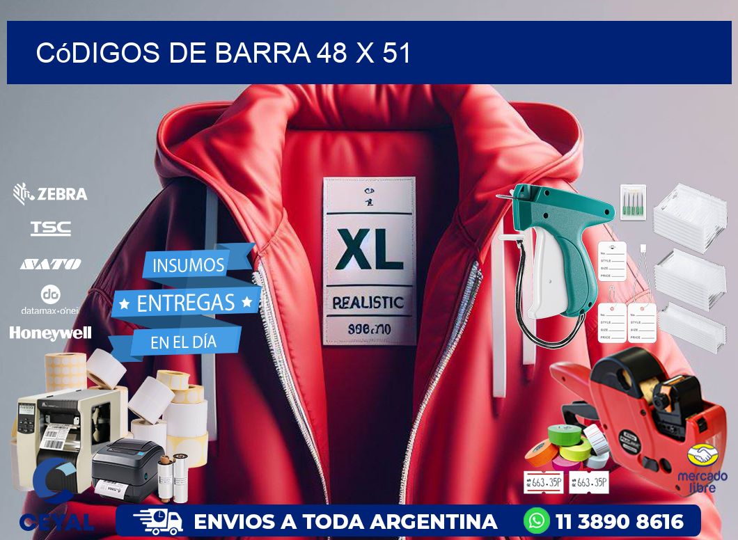 códigos de barra 48 x 51