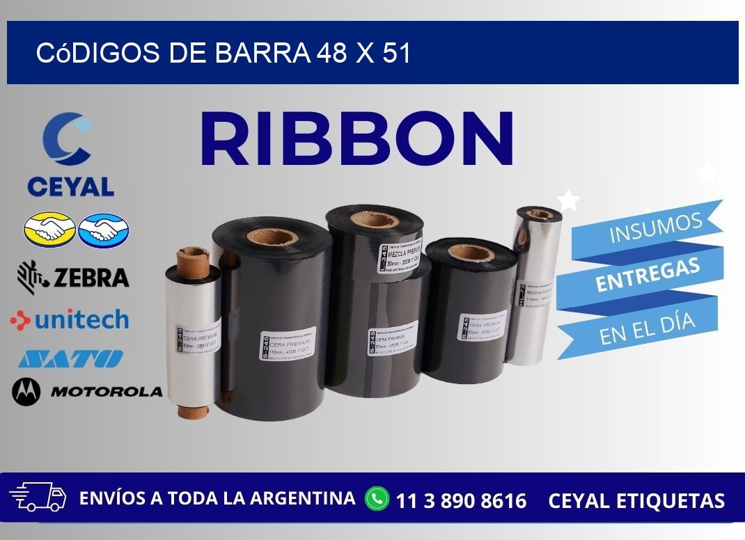 códigos de barra 48 x 51