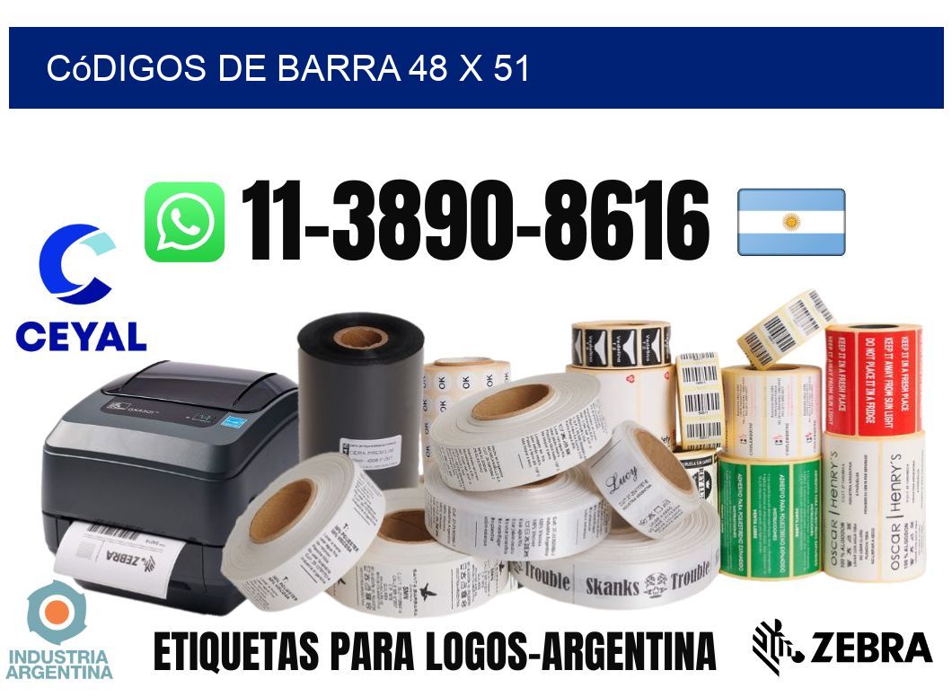 códigos de barra 48 x 51