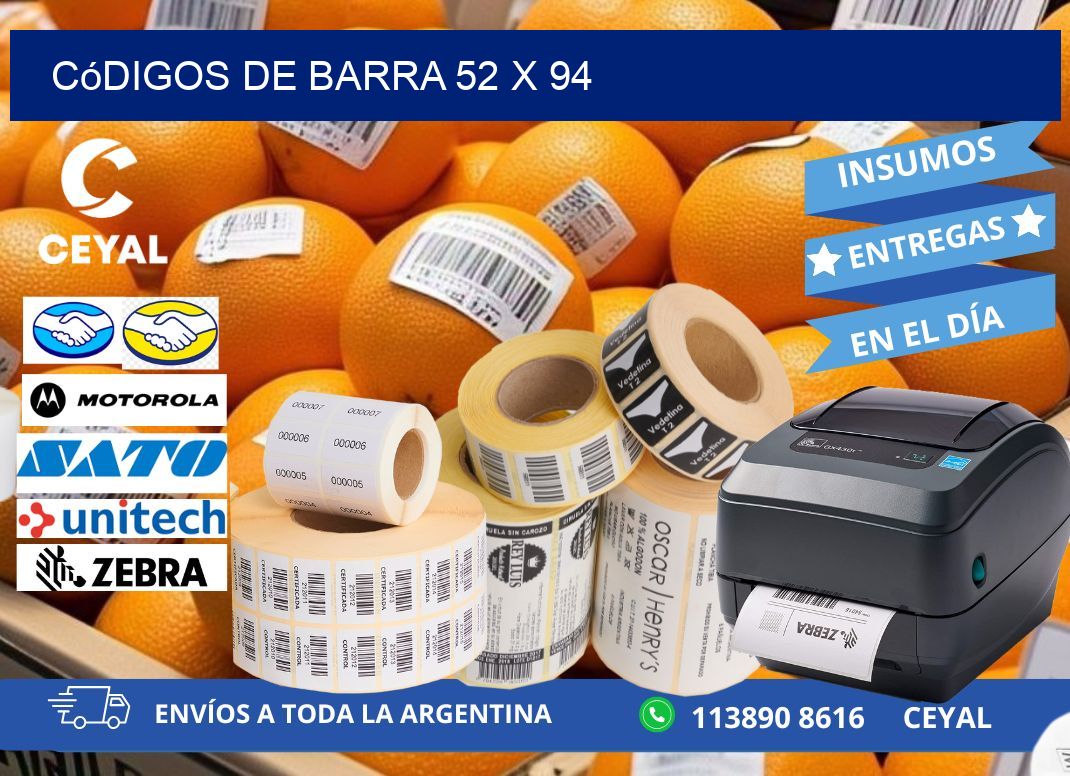 códigos de barra 52 x 94