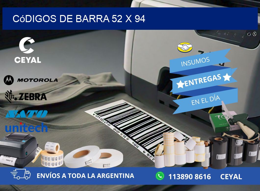 códigos de barra 52 x 94