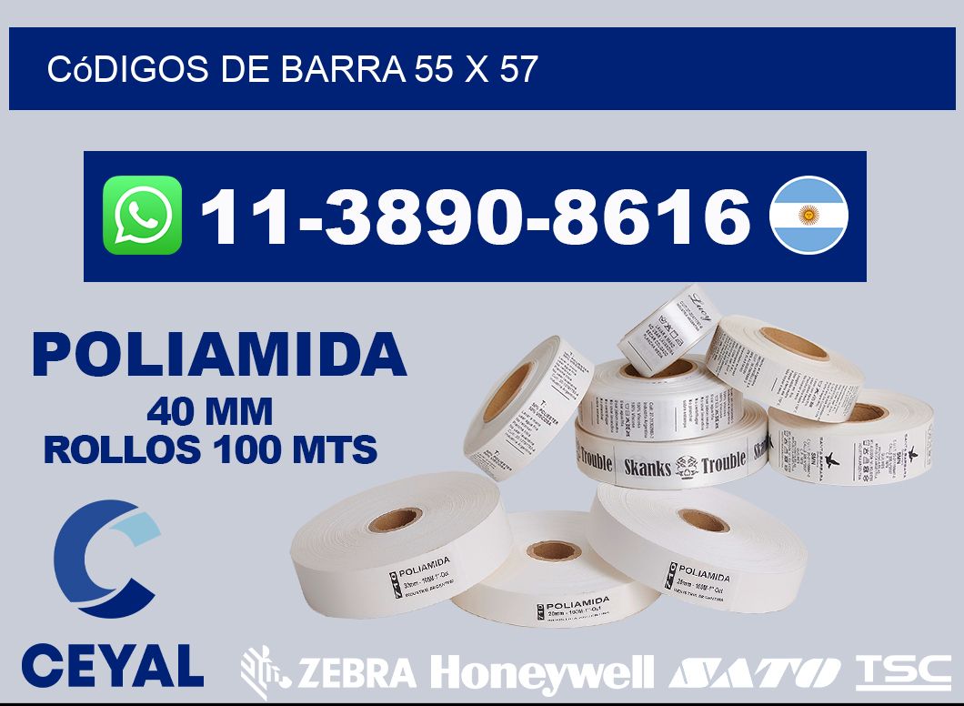 códigos de barra 55 x 57