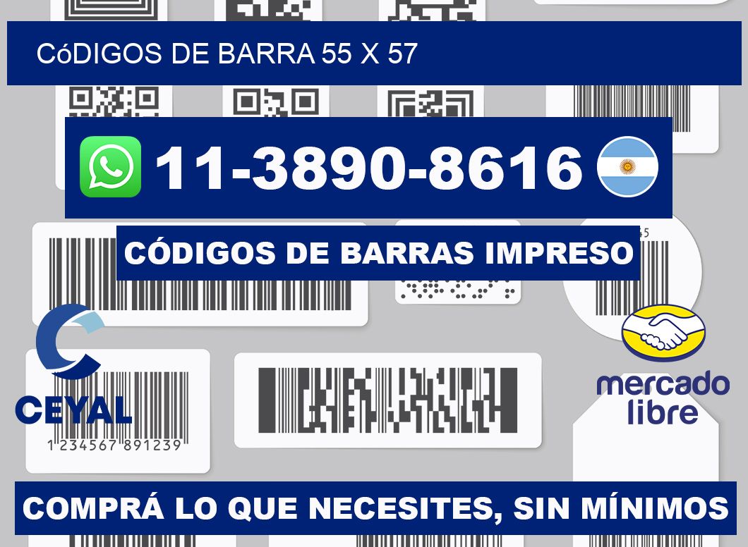 códigos de barra 55 x 57