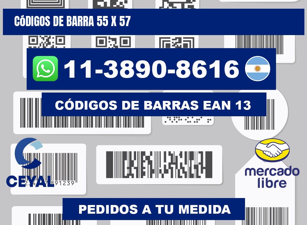 códigos de barra 55 x 57