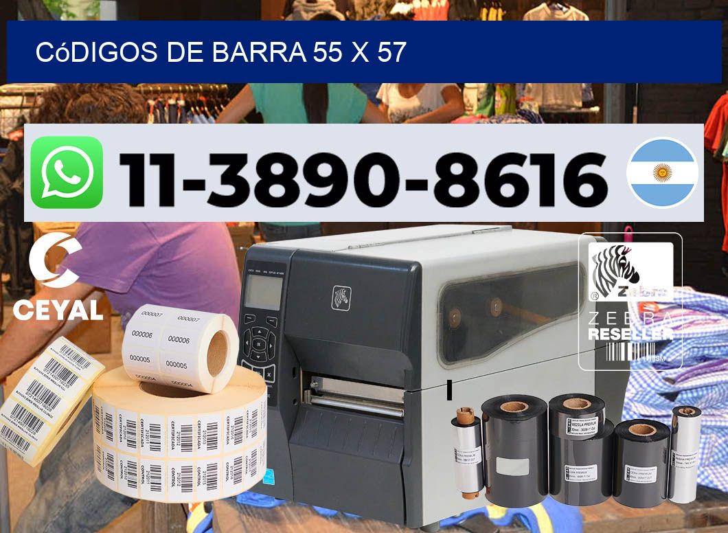códigos de barra 55 x 57