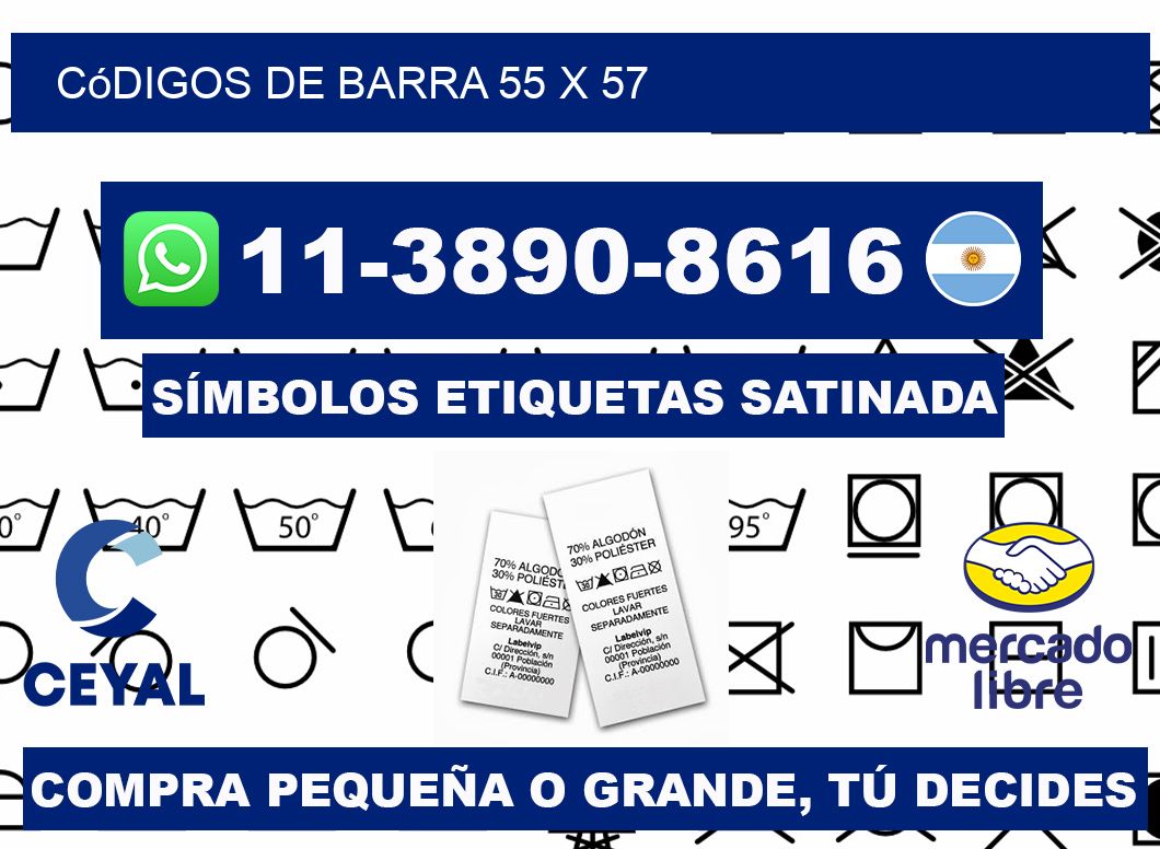 códigos de barra 55 x 57