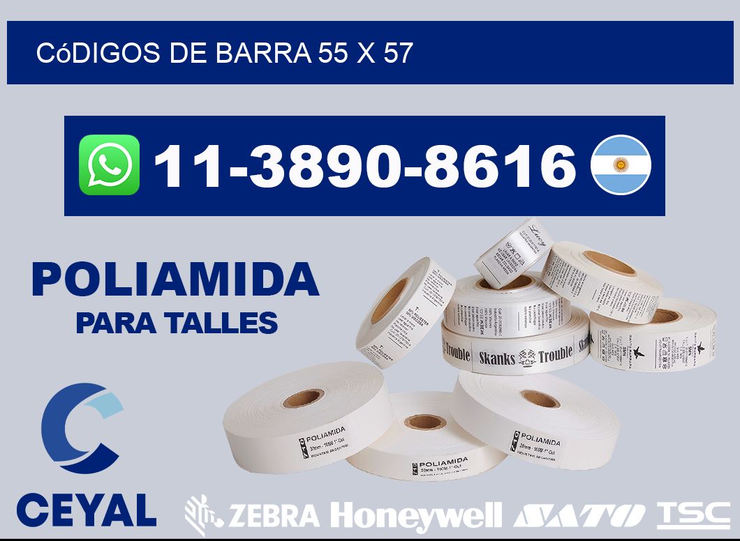 códigos de barra 55 x 57