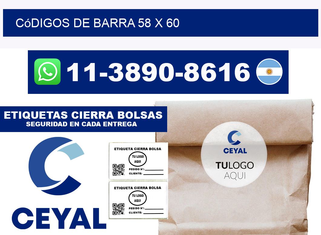 códigos de barra 58 x 60