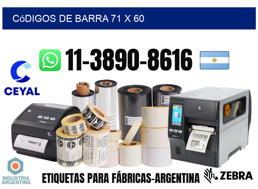 códigos de barra 71 x 60